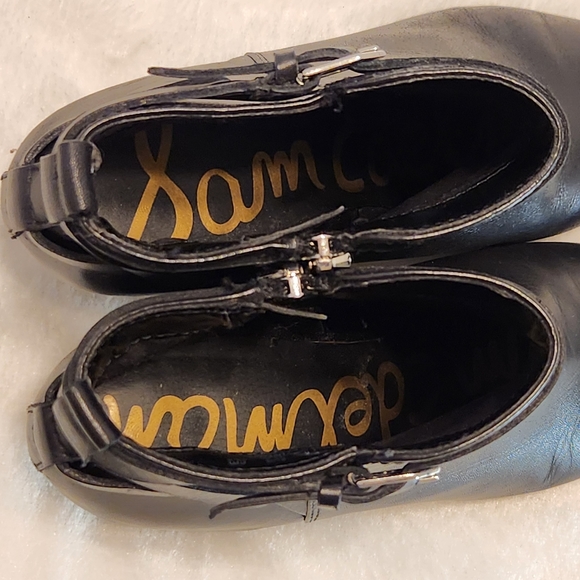 🎉Sam Edelman Maddox Black Leather Zip Ankle Boots Size 6.5 - Picture 7 of 13